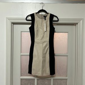 Two-toned leather minidress size xs